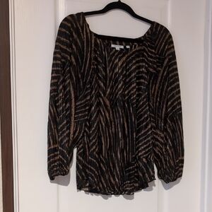 Chico's Pleated Peasant Blouse